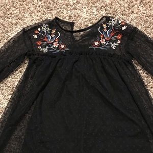 Flower printed long sleeve shirt